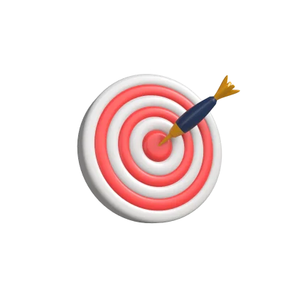 3D dart hitting bullseye symbolizing Evolution’s mission to innovate live casino gaming