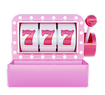 Pink slot machine showing triple 7s icon used to promote Lucky365 online slot games platform