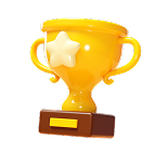 Golden trophy with star symbol representing Lucky365 leaderboard ranking and reward competition
