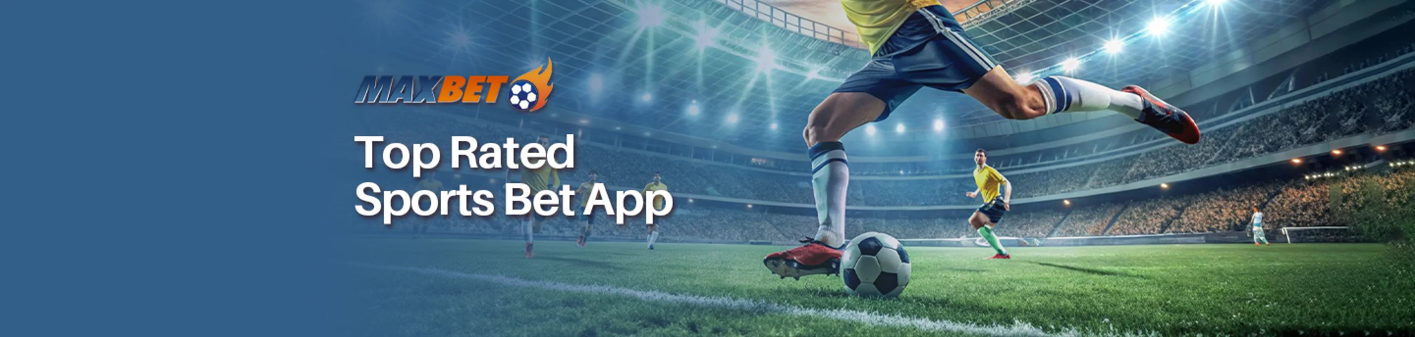 MaxBet online sportsbook banner showcasing football betting action