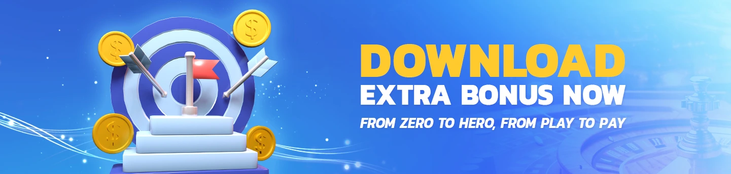 Winbox Extra Bonus Banner with wording “Download Extra Bonus Now, From Zero To Hero, From Play To Play.